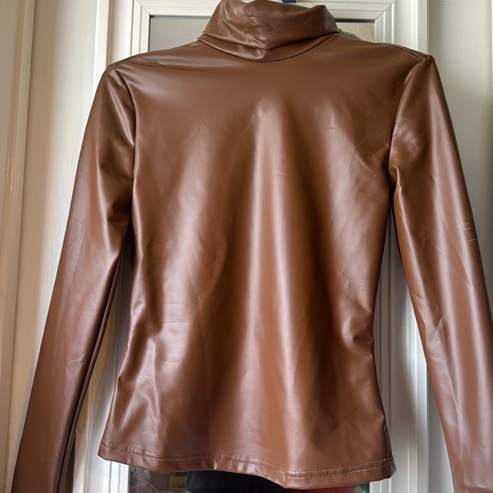 New SHEIN Faux Leather Shirt